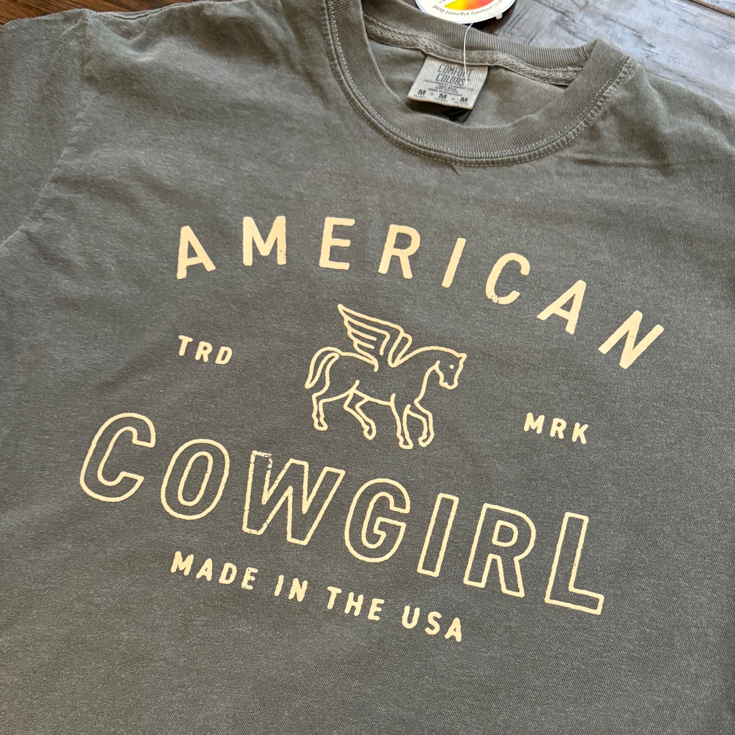 american cowgirl cropped tee