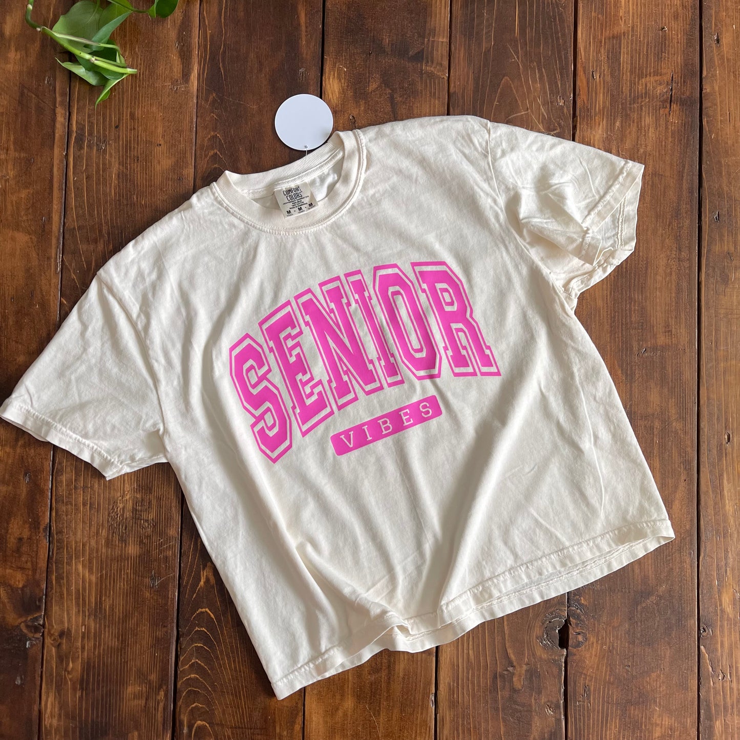 senior vibes cropped tee