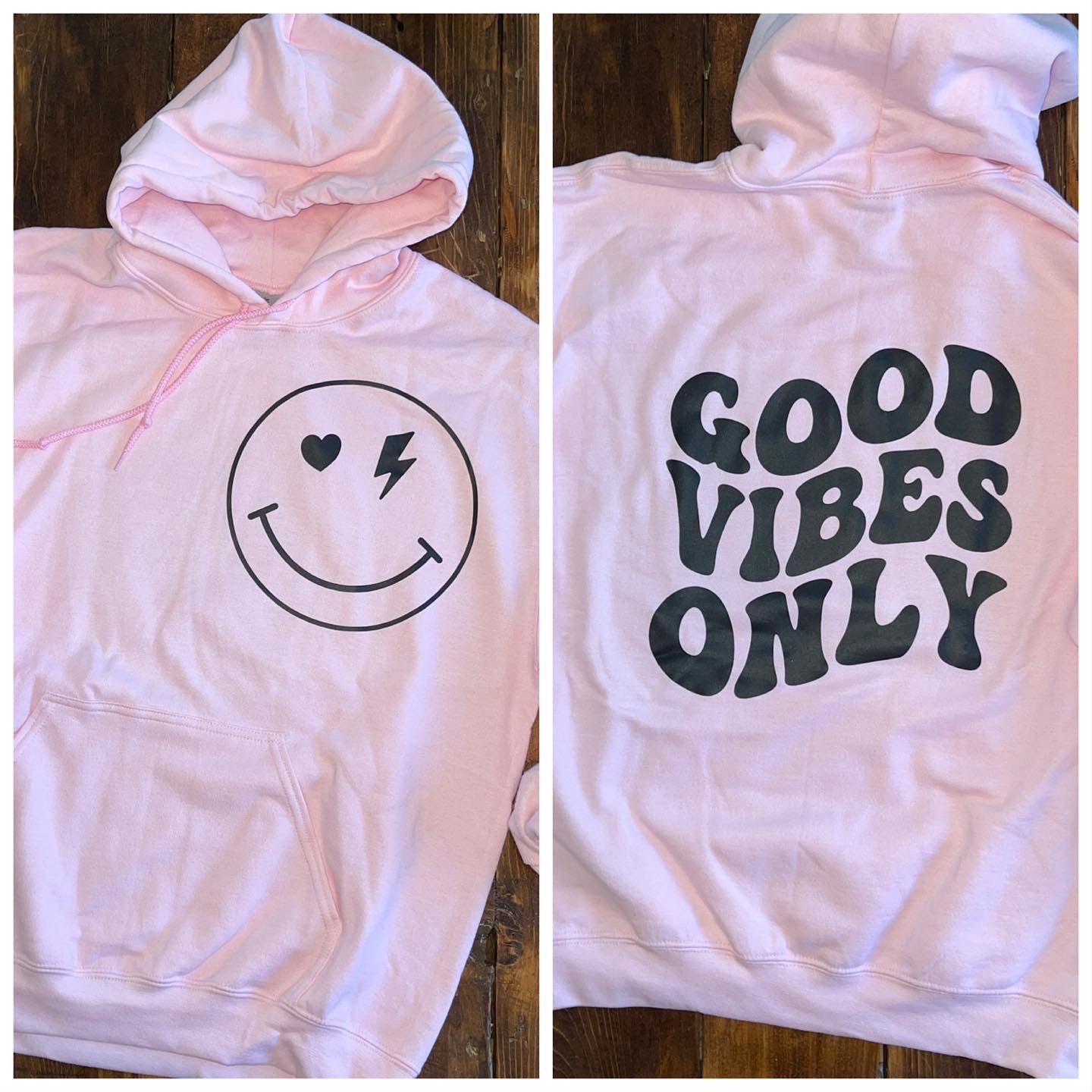 good vibes only - smiley hoodie