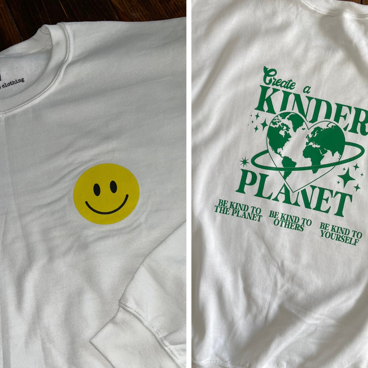 create a kinder planet crewneck