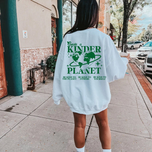 create a kinder planet crewneck